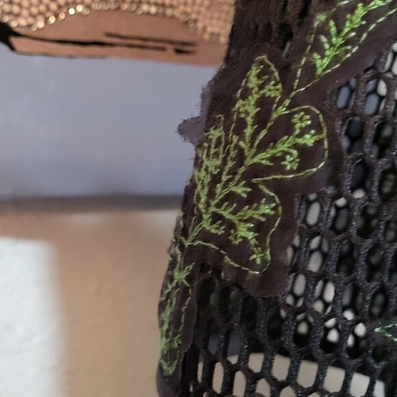 Tory Burch Blue Lace Applique Fishnet Sheath Dress - Picture 8 of 17